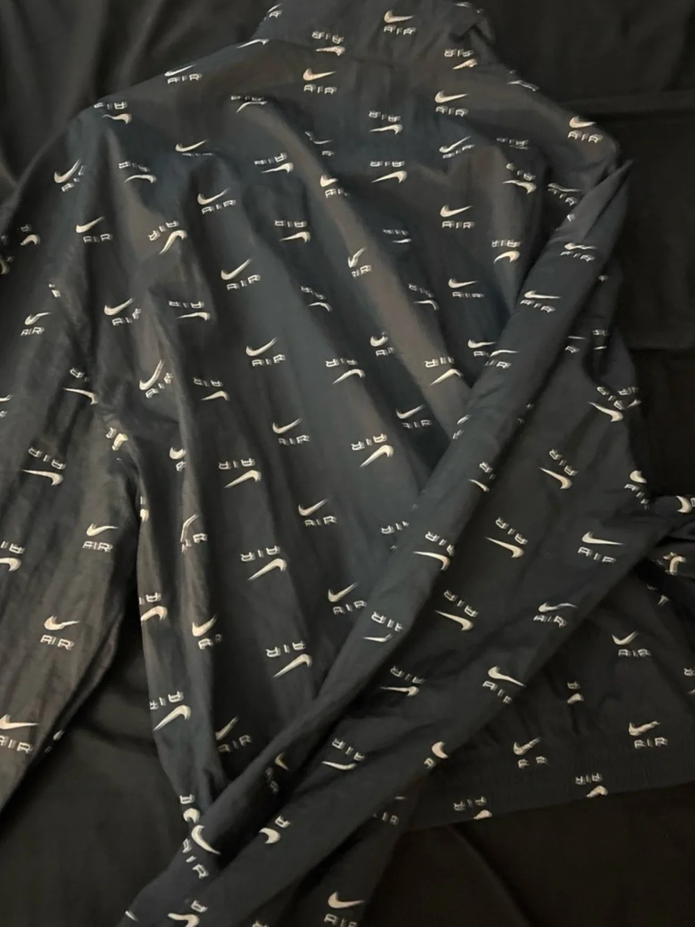Nike Navy and White All-Over Swoosh Throw Blanket